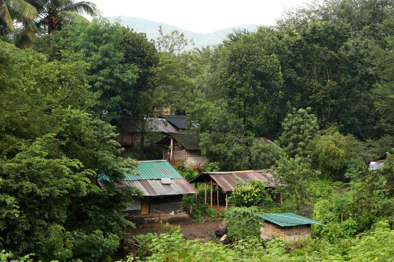 a group of houses in anaimalai tiger reserve