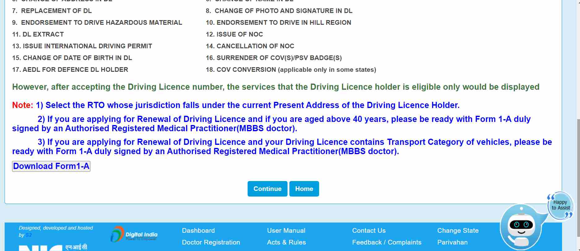 Apply for Driving license