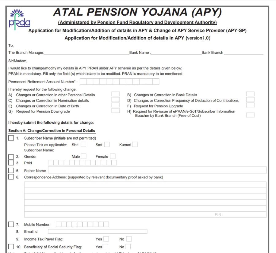 How To Change Details In Atal Pension Yojana APY Scheme In 2024 Idbi ...