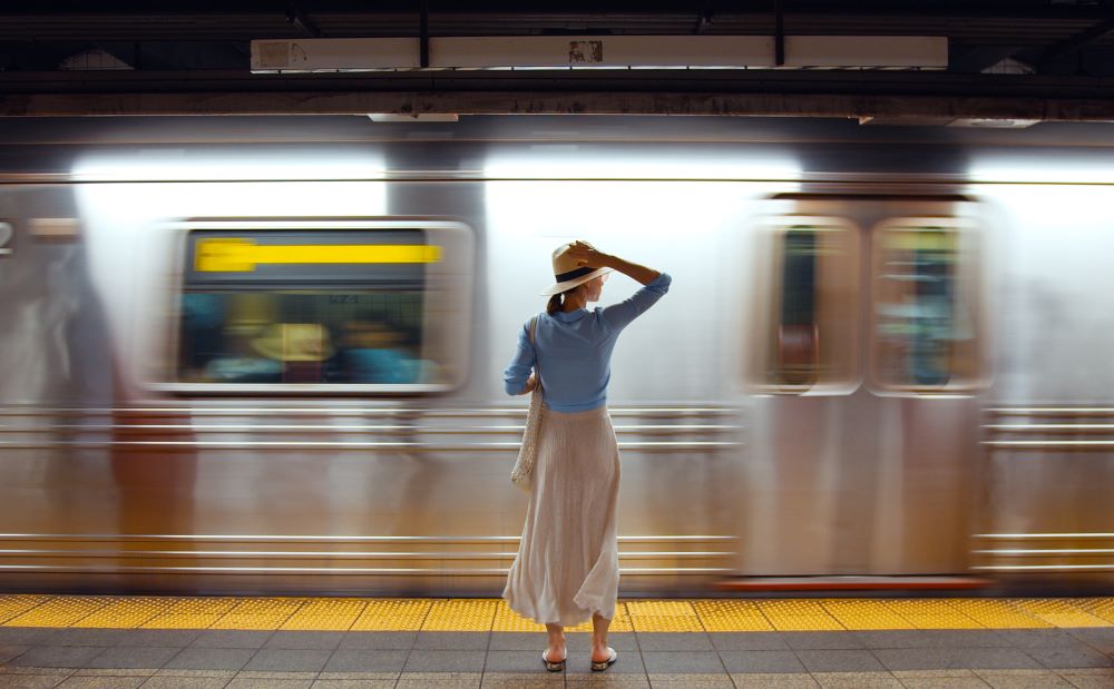 a girl at station