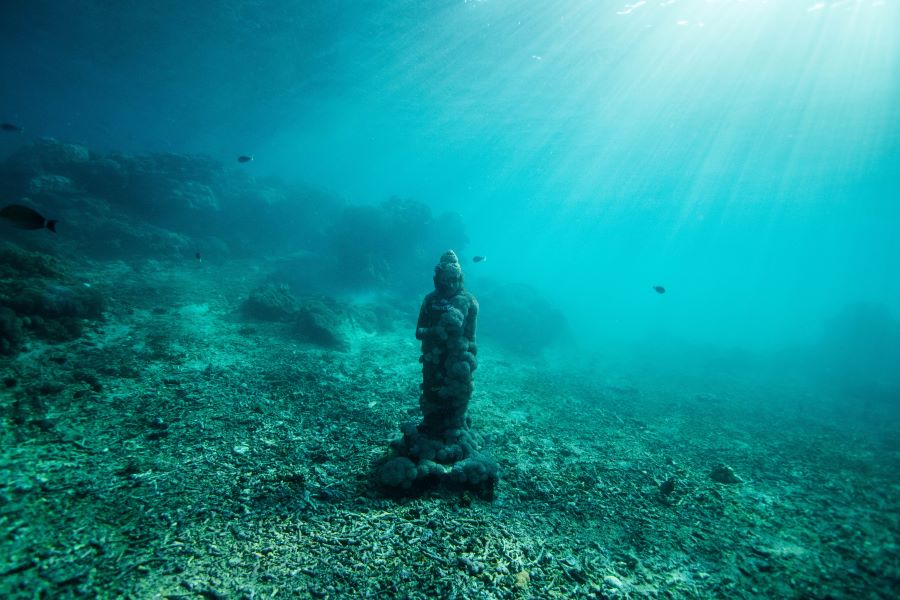 statue under sea