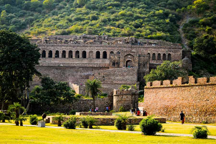 a scenic view of bhangarh fort