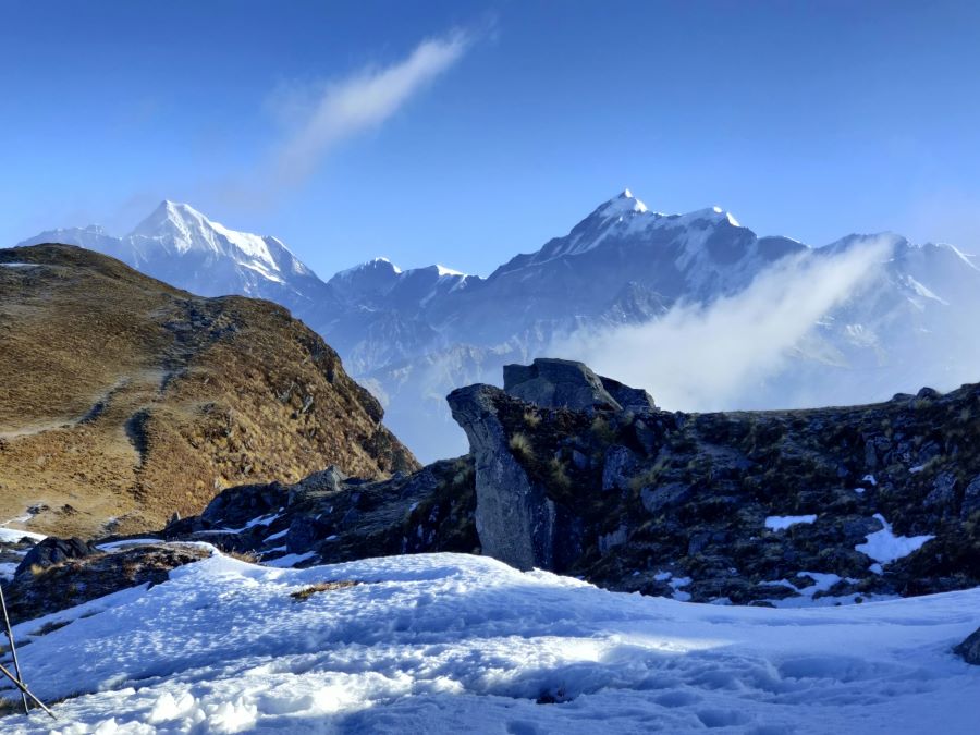 view of snow mountains