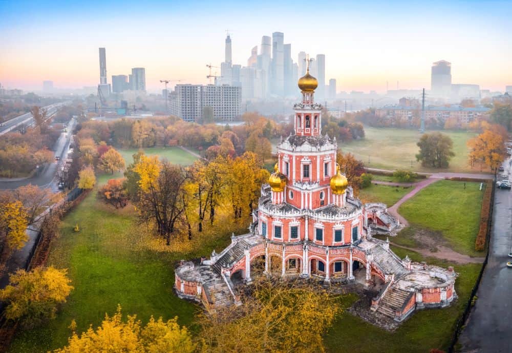 church of the intercession at fili moscow russia