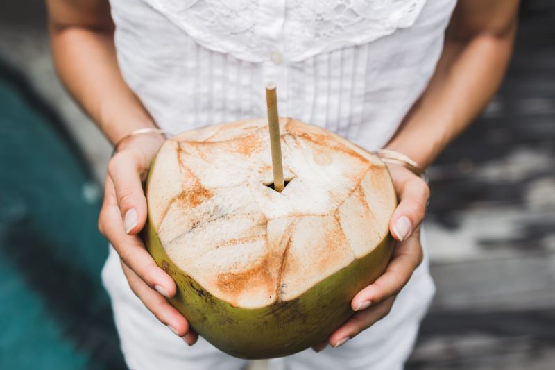 cold and fresh coconut