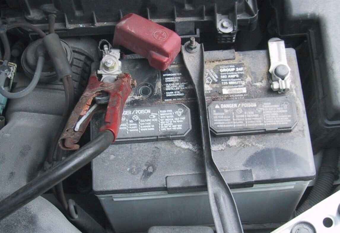 damaged car battery