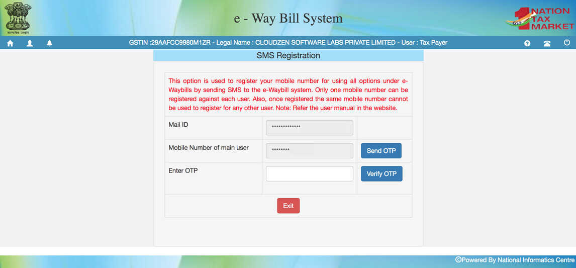 e way bill generation through sms