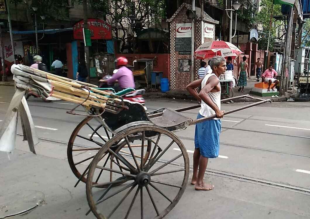 hand pulled rickshaw