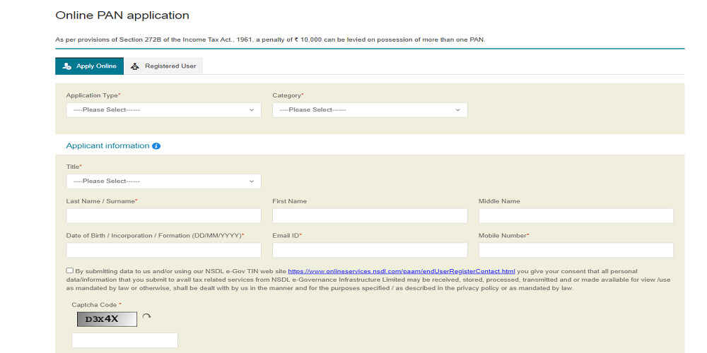 how to apply for pan card