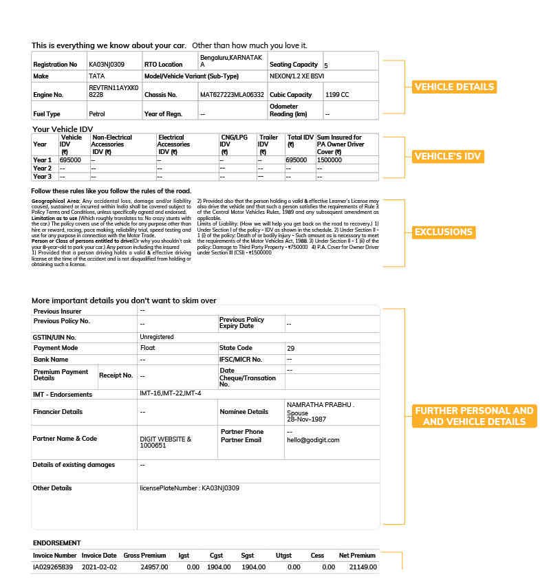 insurer details