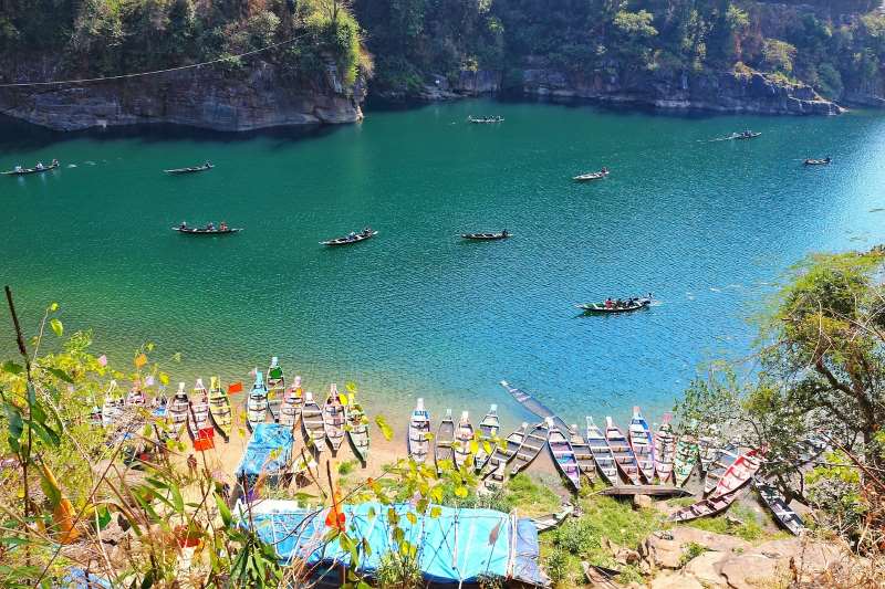 top view of dawki in meghalaya