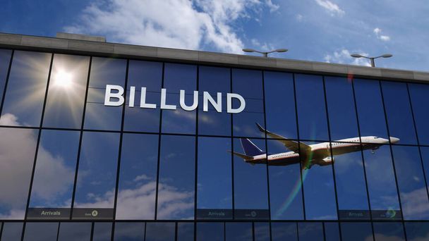 airplane reflection on building