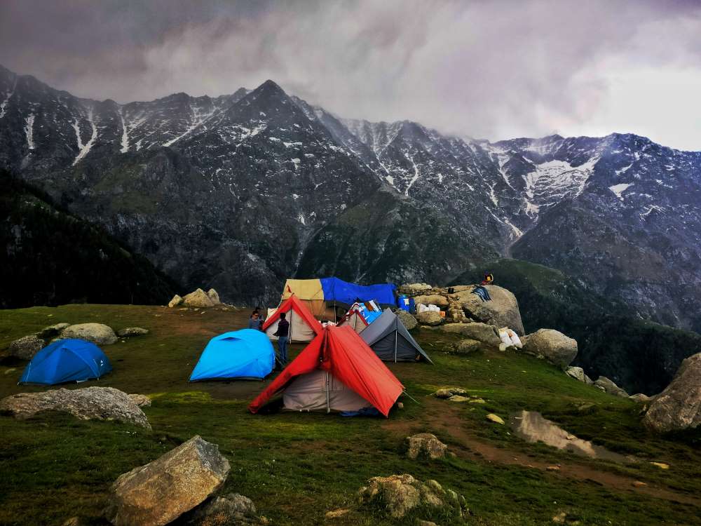 view of dharamshala in mountain