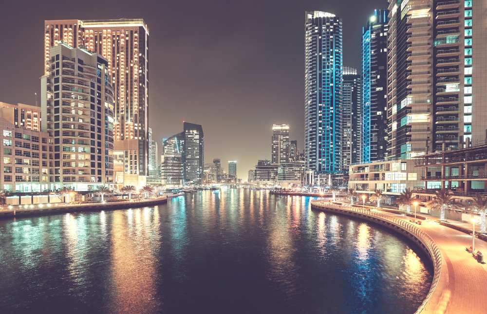 dubai marina at night 