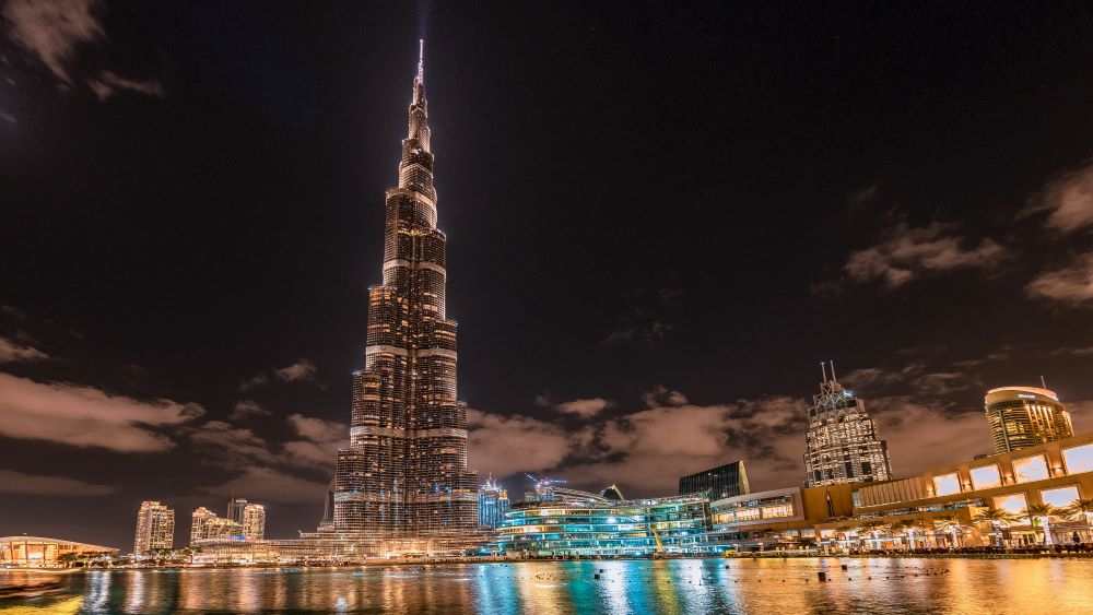 night view of burj khalifa