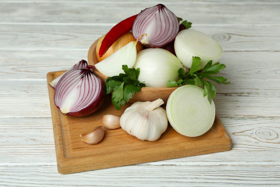 take garlic and onion during rheumatoid arthritis