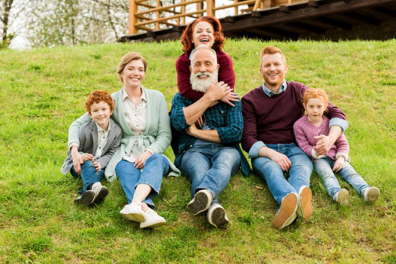 family-resting-together