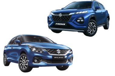 suzuki fronx and baleno in white background