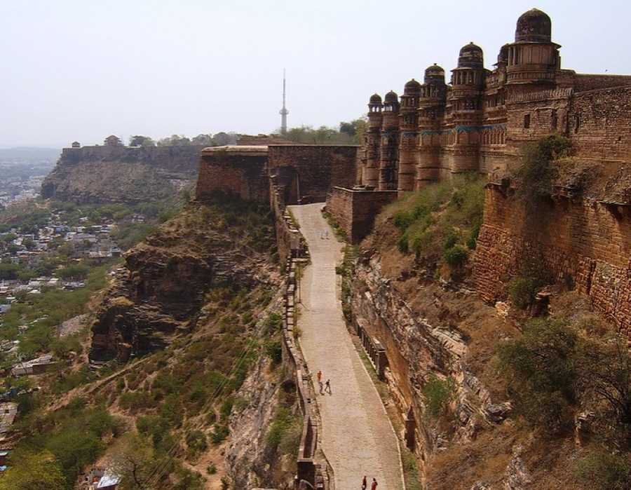 backyard view of gwalior fort