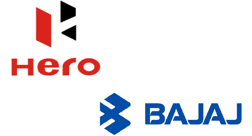 logo of hero and bajaj