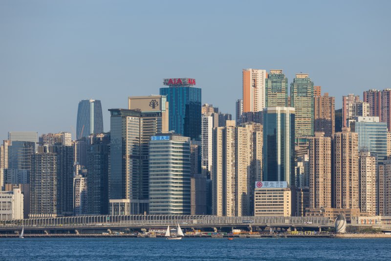 hong kong city morning view