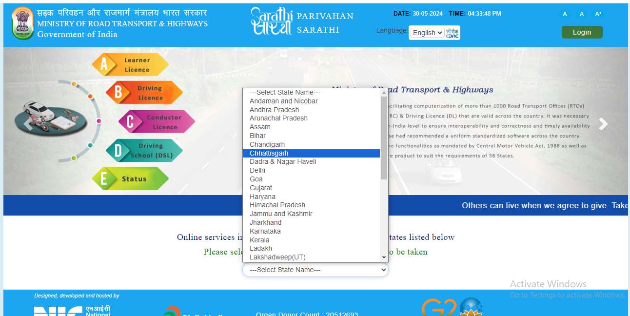 How to Apply for a Driving Licence Online in Chhattisgarh