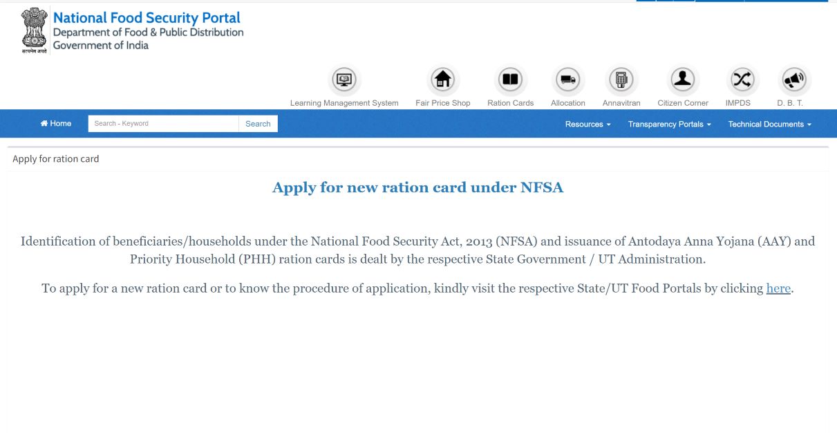 Stesp to Apply for an Antyodaya Card Online