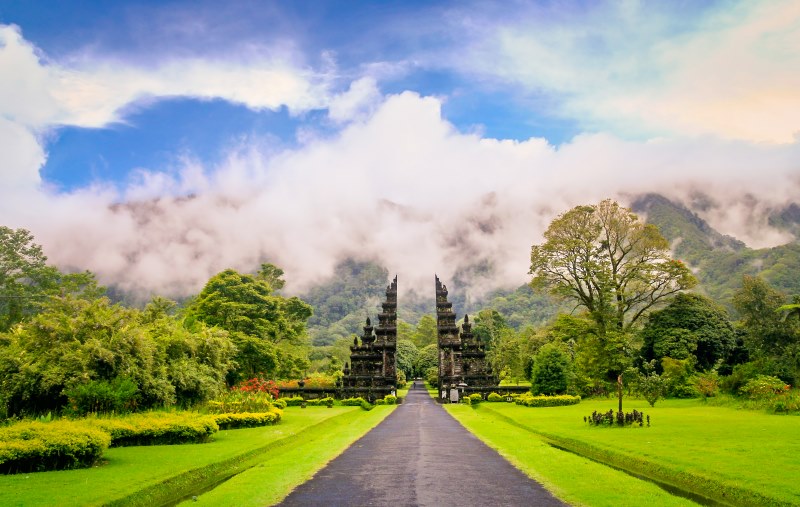 beautiful view of religious temple in indonesia