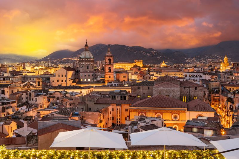 rome city sunset view