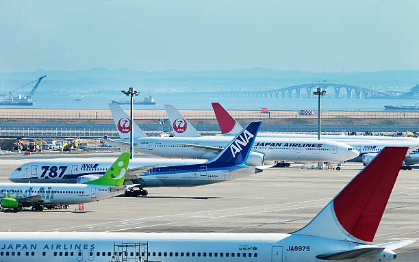 japan airlines parket at airport