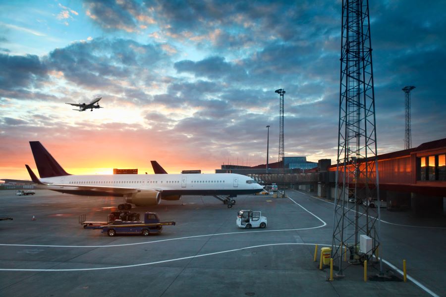 airplane parked at airport