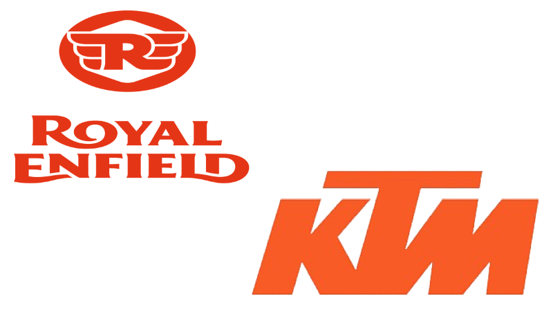 logo of royal enfield and ktm