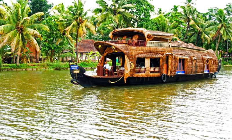 boat house in kumarakom