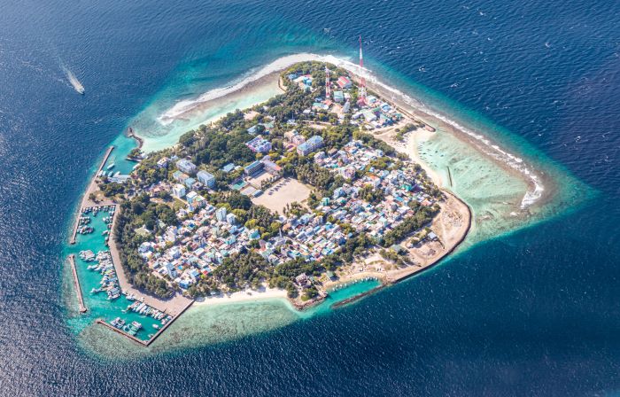 aerial view of maldives