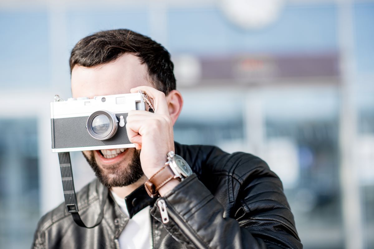 photographer with an old camera