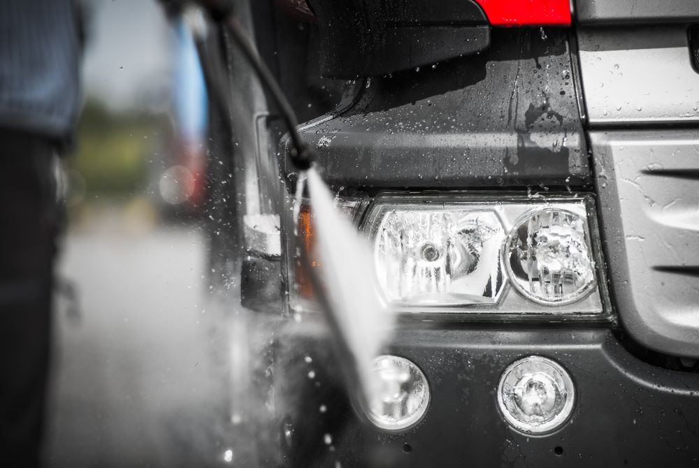 view of truck washing