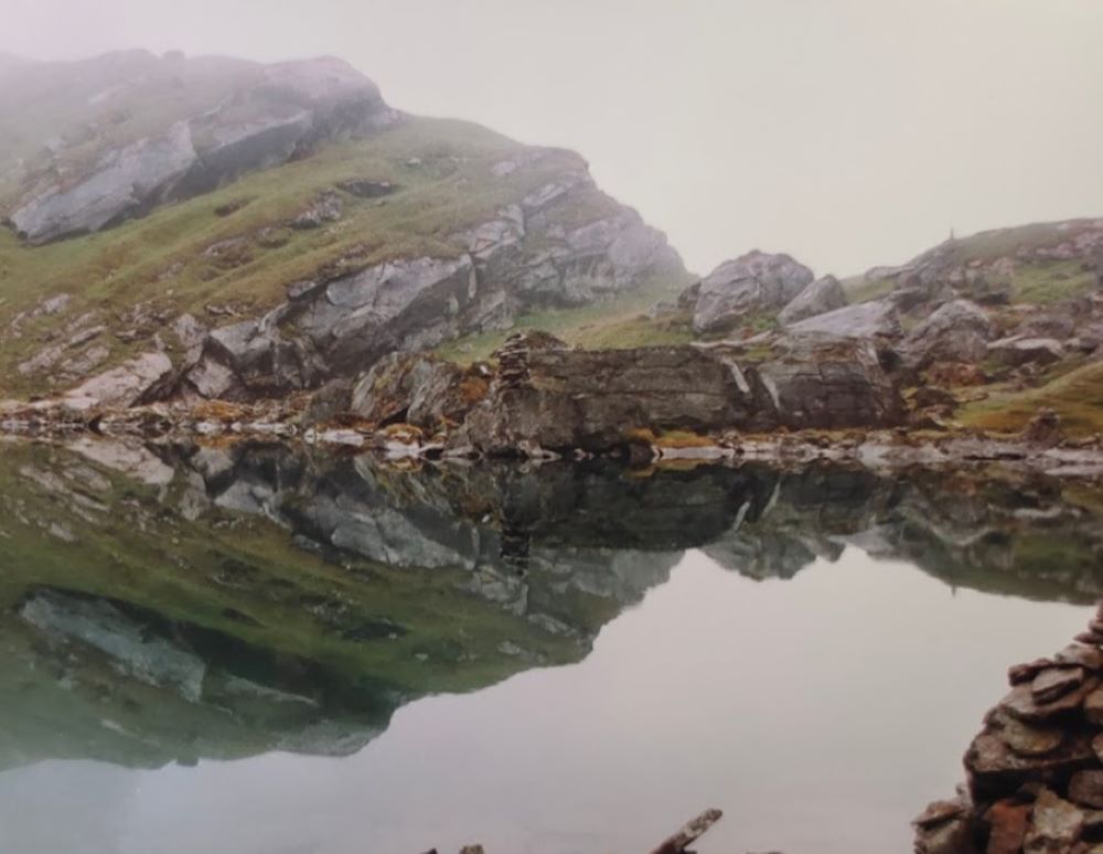 small lake near to hill