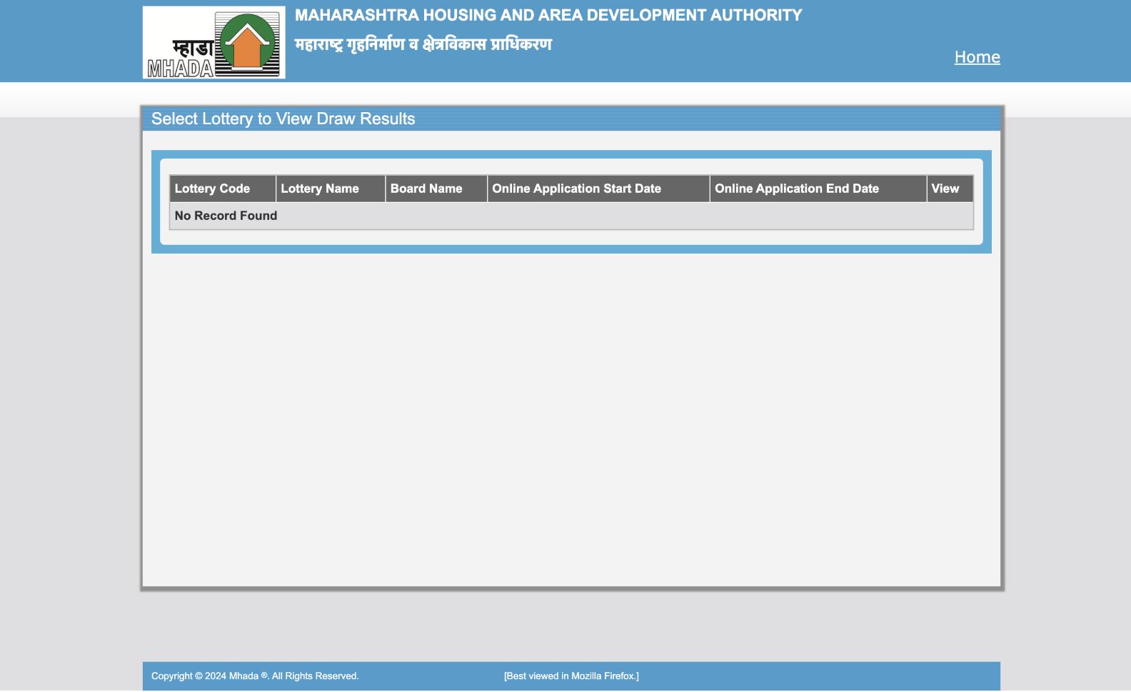 mhada lottery scheme web portal