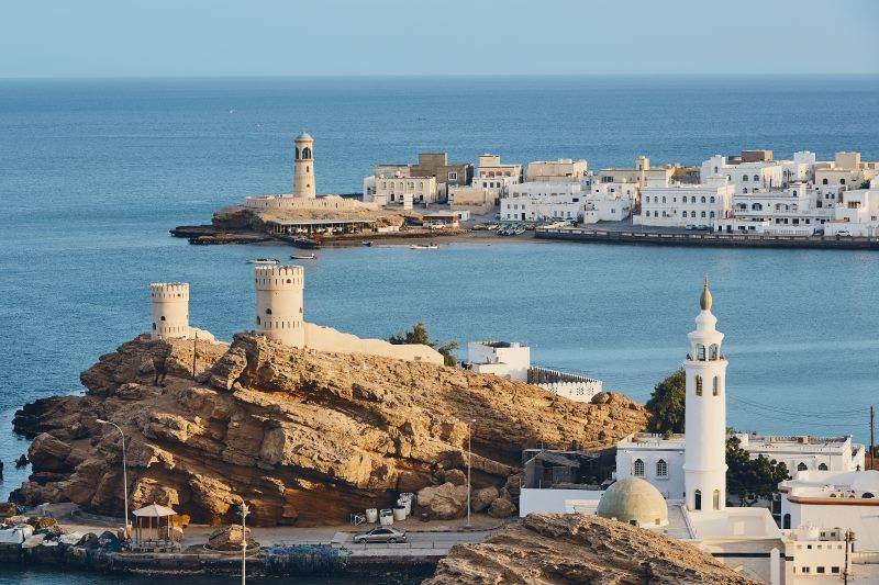 buildings beside the lake in oman