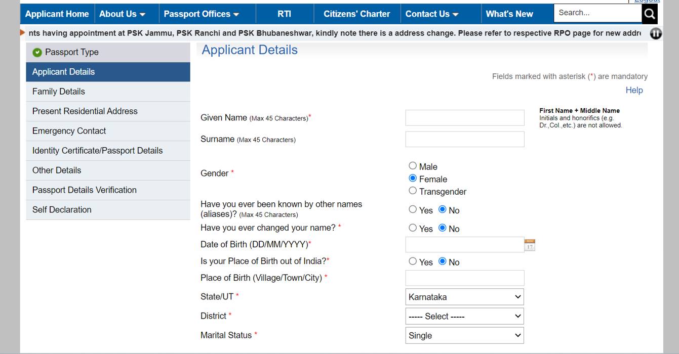 passport seva portal steps