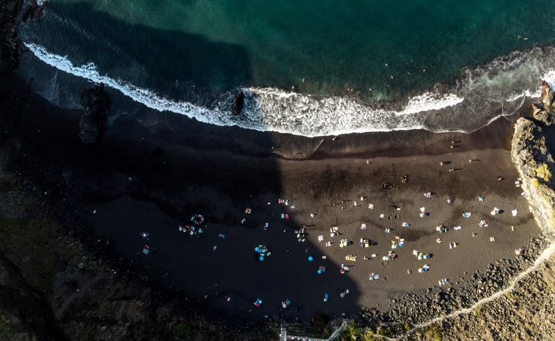 aerial view of perisa beach