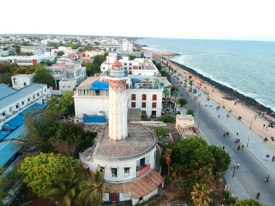 beautiful light house in pondicherry