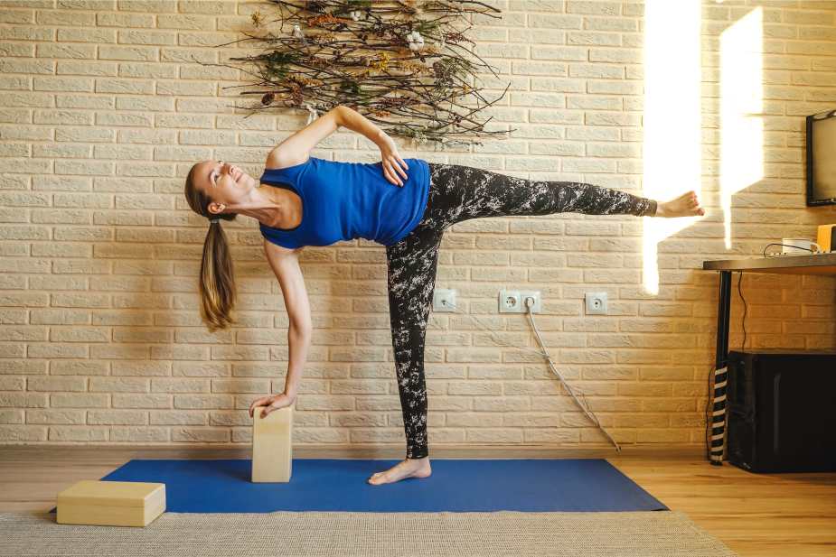 practising ardha chandrasana