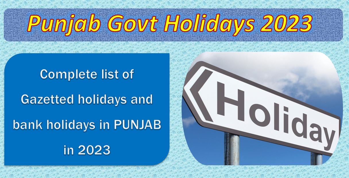 List of Government & Bank Holidays in Punjab in 2023