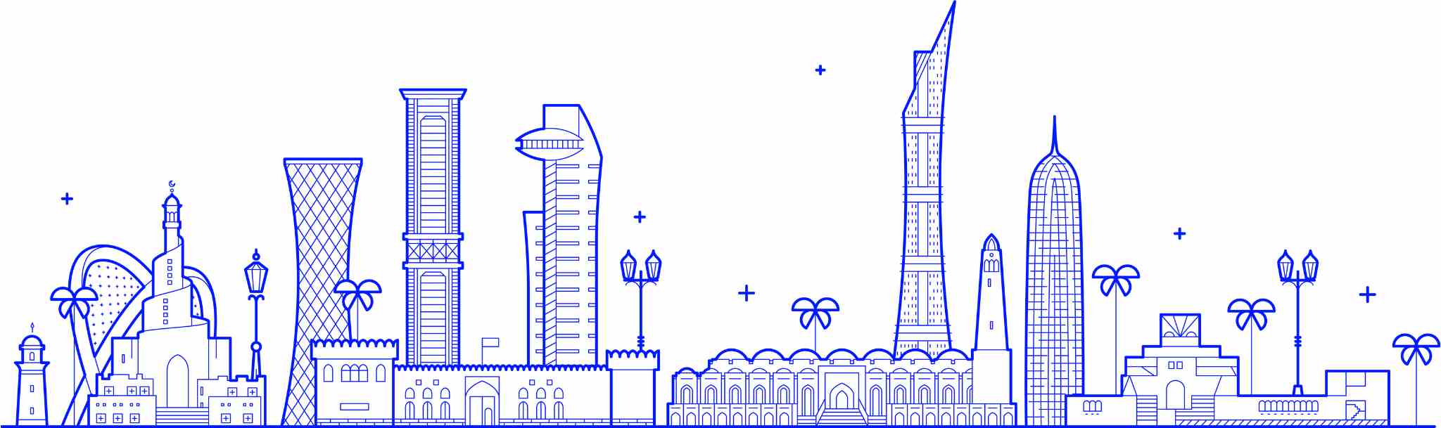 qatar city vector art