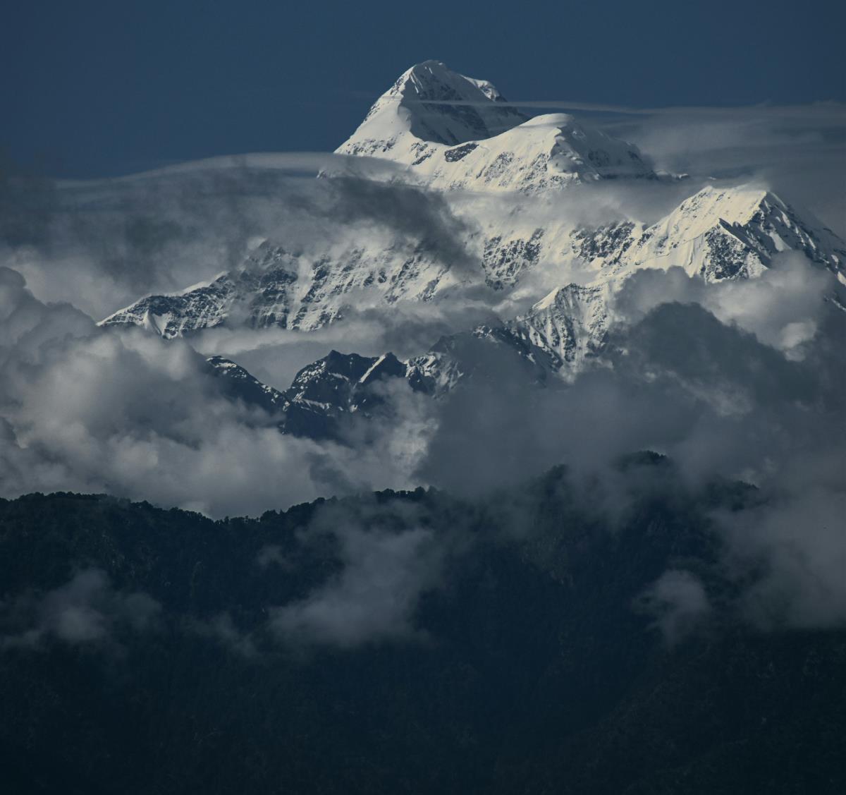 amazing view of ranikhet hill covered by snow