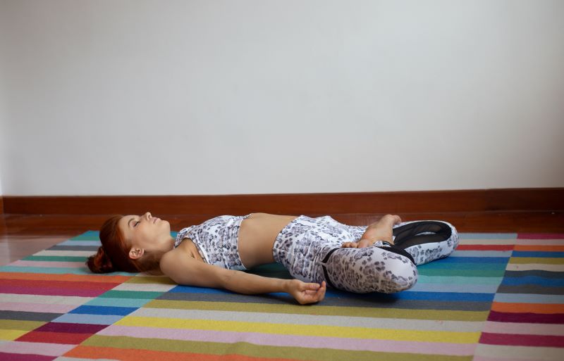 Reclined Bound Angle Bridge Pose