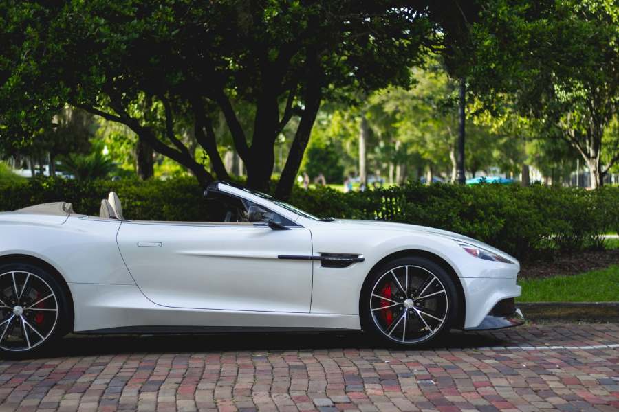 a beautiful side skirts in a white colour  luxury car