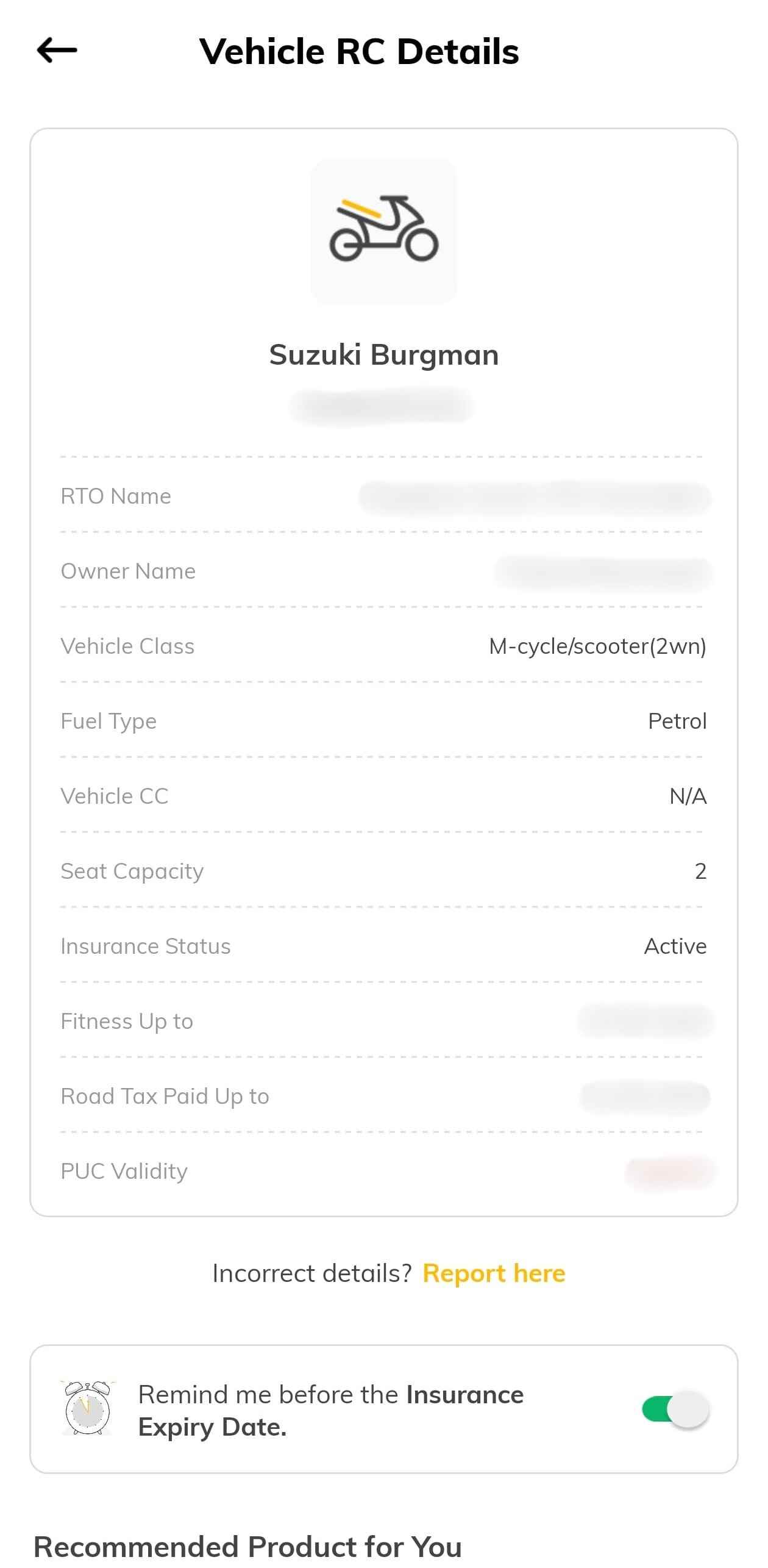 Step Four of Check Vehicle Owner Details by Vehicle Number in Digit App in Bangalore