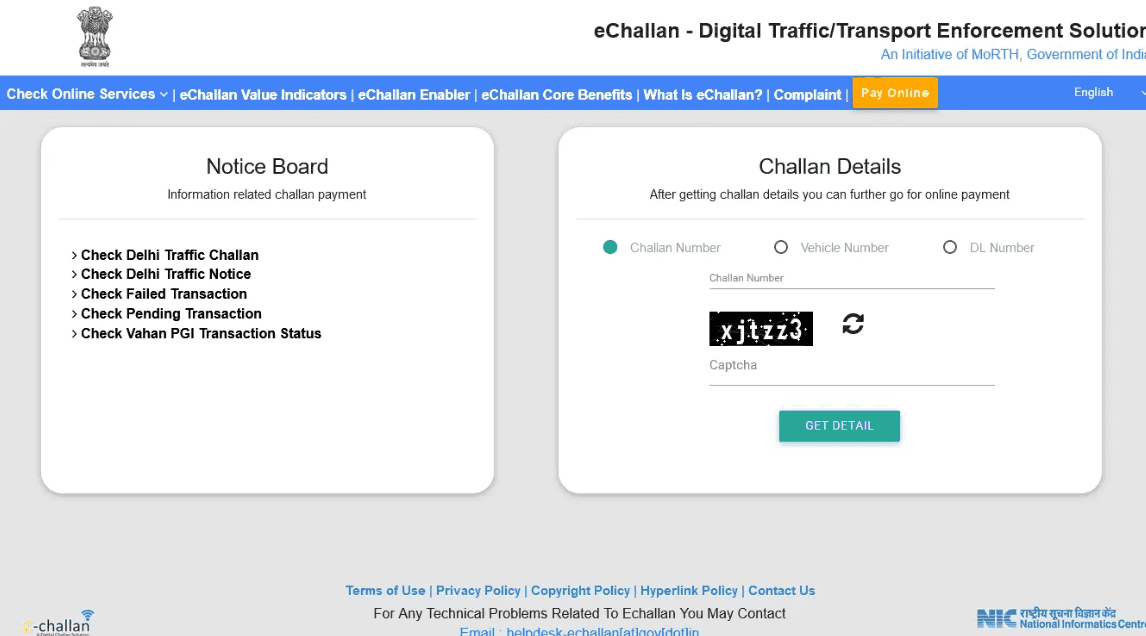 check e-challan